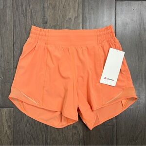 Lululemon NWT Hotty Hot High-Rise Lined Short 4" Coral Kiss